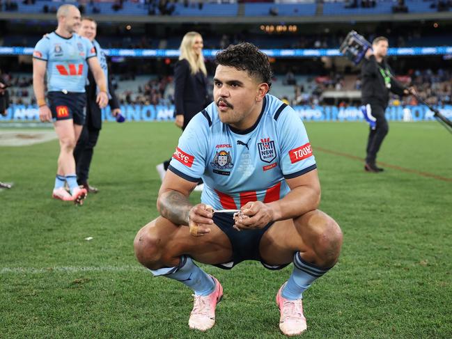 Latrell Mitchell was one of NSW’s best in Origin II but has been ruled out of game three. Picture: Getty Images