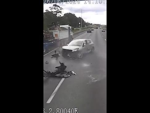 A P-plate driver lucky to walk away from violent crash 