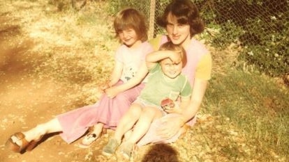 Marion Barter with her two children Sally and Owen.