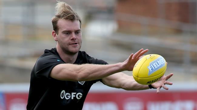 Jack Watts is on the comeback after a badly broken leg. Picture: Kelly Barnes (AAP).