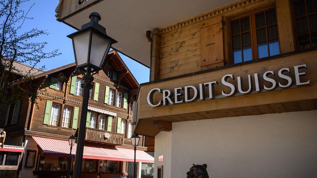 A branch of Swiss bank Credit Suisse in Gstaad. Picture: AFP