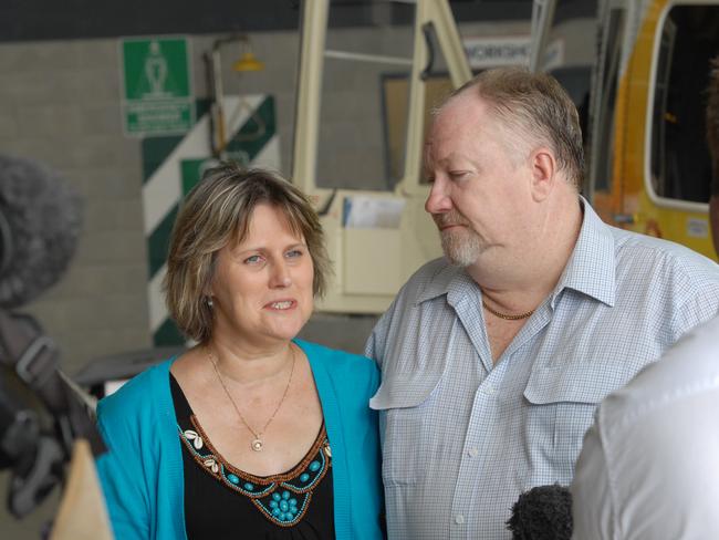 Accident victims Vicki and Tony Wilson returned to CQ Rescue after the crash to thank the staff.