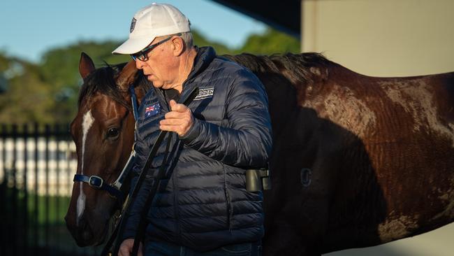 Mick Prince with Ayrton in Brisbane this week. Picture: Brad Fleet