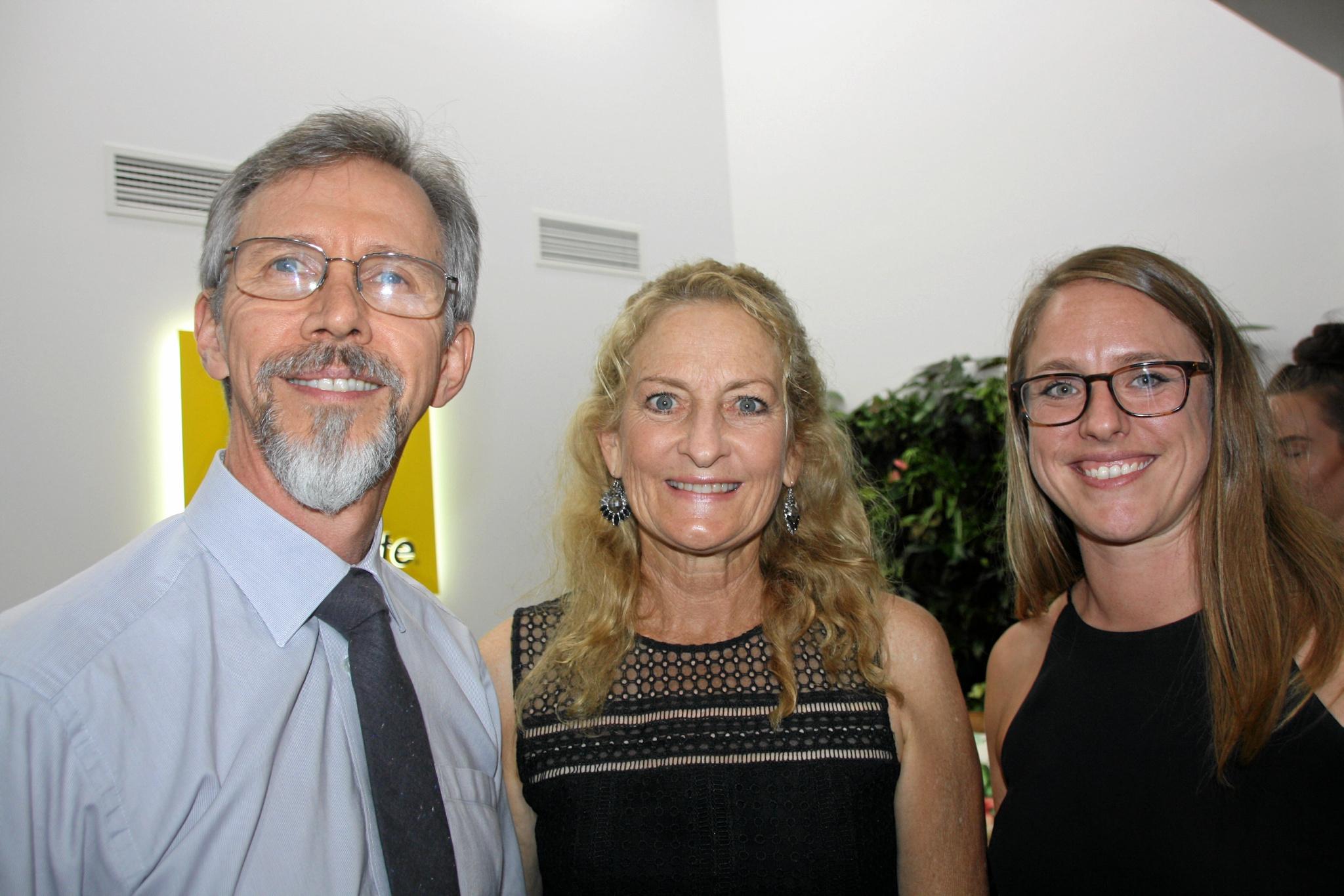 Cameron Rogers, Jenny Graham and Emma O'Reilly at the celebration of the new Ray White office in Burnett St, Buderim.Photo Erle Levey / Sunshine Coast Daily. Picture: Erle Levey