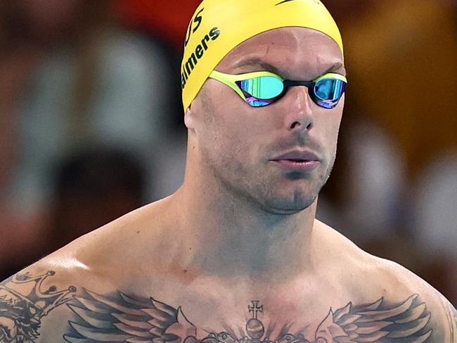 NANTERRE, FRANCE - JULY 27: Kyle Chalmers of Team Australia prepares to compete in the Men's 4x100m Freestyle Relay Heats on day one of the Olympic Games Paris 2024 at Paris La Defense Arena on July 27, 2024 in Nanterre, France. (Photo by Maddie Meyer/Getty Images)