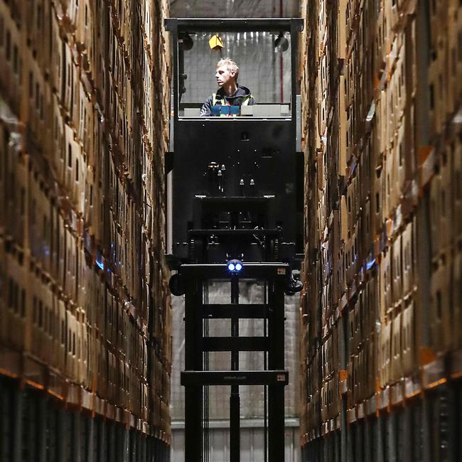 Inside the Amazon Fulfilment Centre at Moorebank. Picture: Carmela Roche/AAP