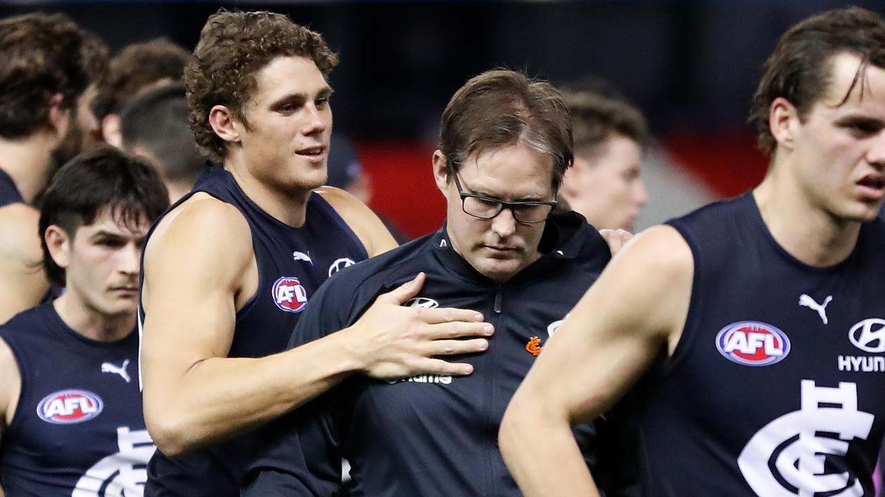 Charlie Curnow was one of those who spoke up for David Teague. (Photo by Michael Willson/AFL Photos via Getty Images)