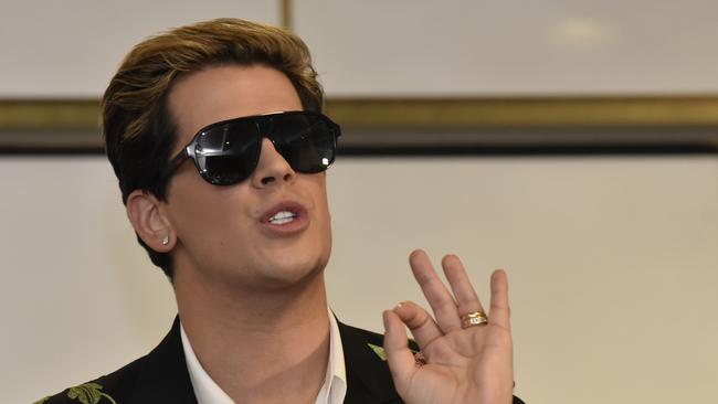 Milo Yiannopoulos spoke in Melbourne on December 4 as a part of his national tour. Picture: Michael Masters, Getty Images.