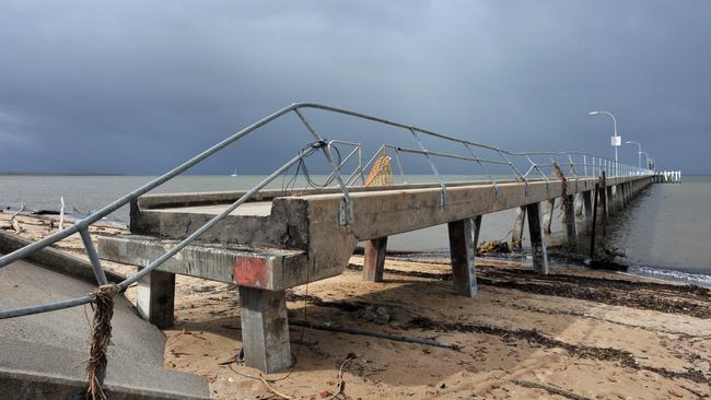 Ten anniversary of Cyclone Yasi. The damaged Cardwell jetty. Picture: Evan Morgan