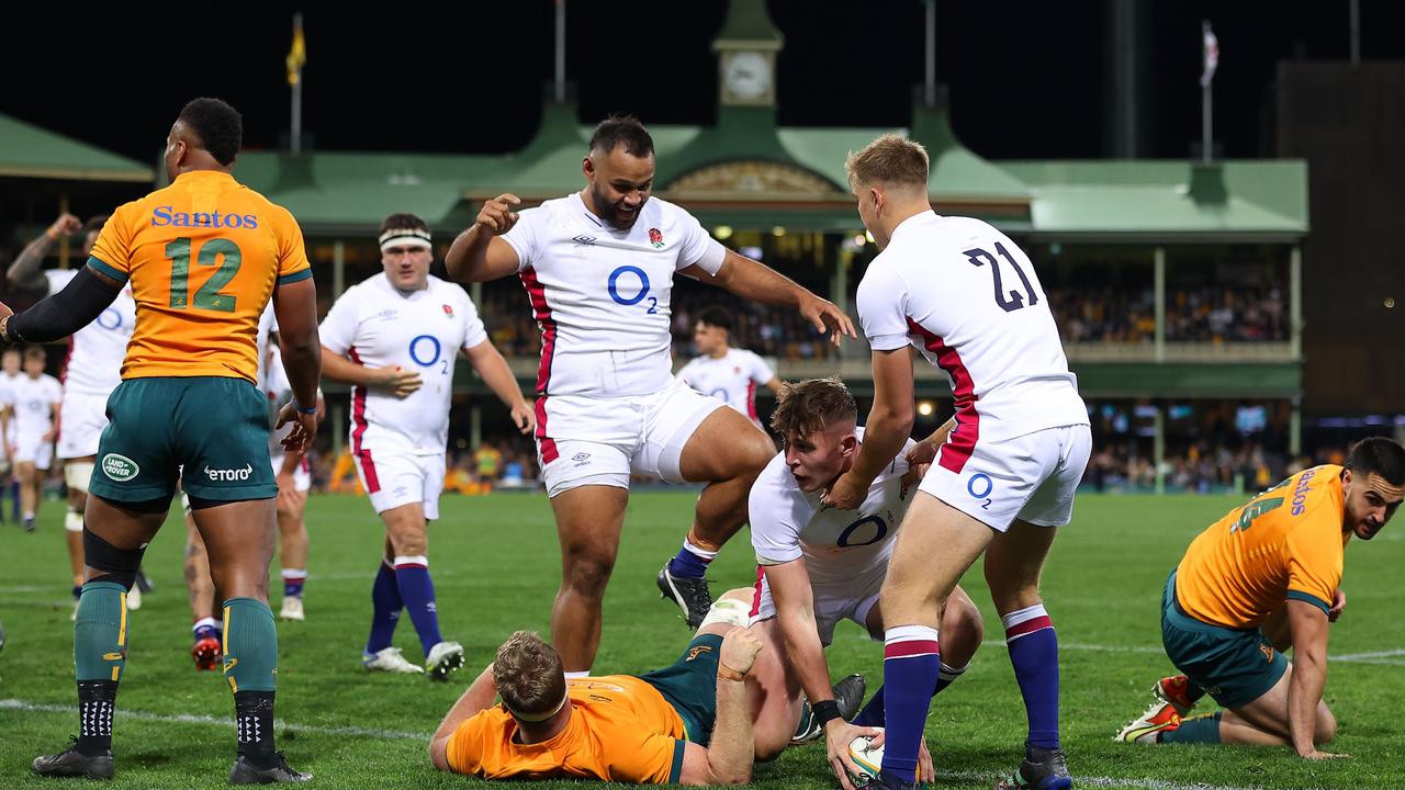 Freddie Steward helped lead England to a famous win over the Wallabies at the SCG. Photo: Getty Images