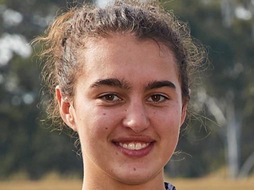 Brenna Tarrant and Georgia Garnett shared MVP honours from round one of the 2019 NAB AFL Women's Under-18 Championships. The girls pictured alongside Alyce Parker (GWS Giants AFLW player). Picture: AFL NSW/ACT