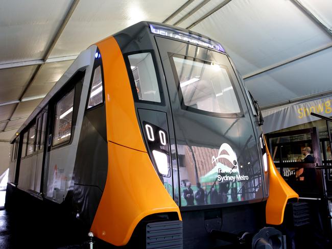 A preview of the single-deck train to be used on the Sydney Metro. Picture: Peter Kelly