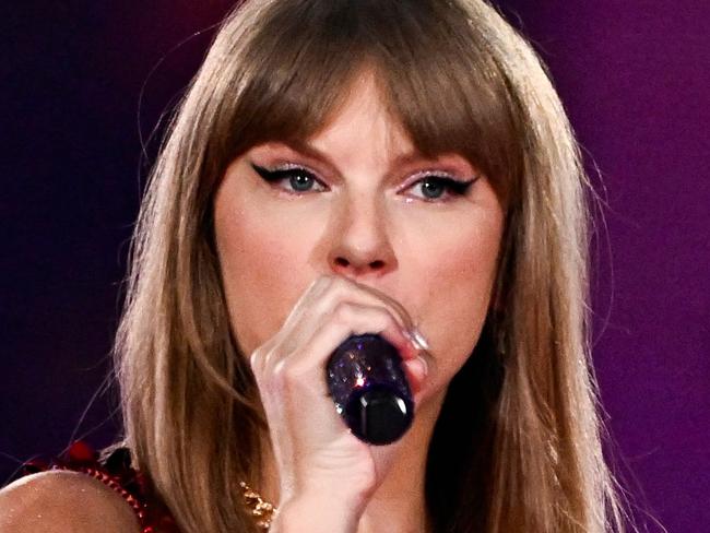 US singer and songwriter Taylor Alison Swift, also known as Taylor Swift performs on stage at the Paris La Defense Arena as part of her The Eras Tour, in Nanterre, north-western France, on May 9, 2024. (Photo by JULIEN DE ROSA / AFP)