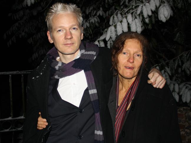 Julian Assange with his mother Christine. Picture: Kieran Campbell / Sunshine Coast Daily
