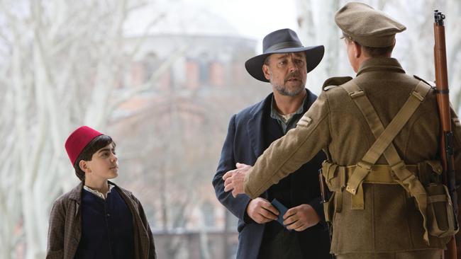 Joshua Connor (Russell Crowe) and Orhan (Dylan Georgiades) in a scene from The Water Diviner, directed by Russell Crowe.