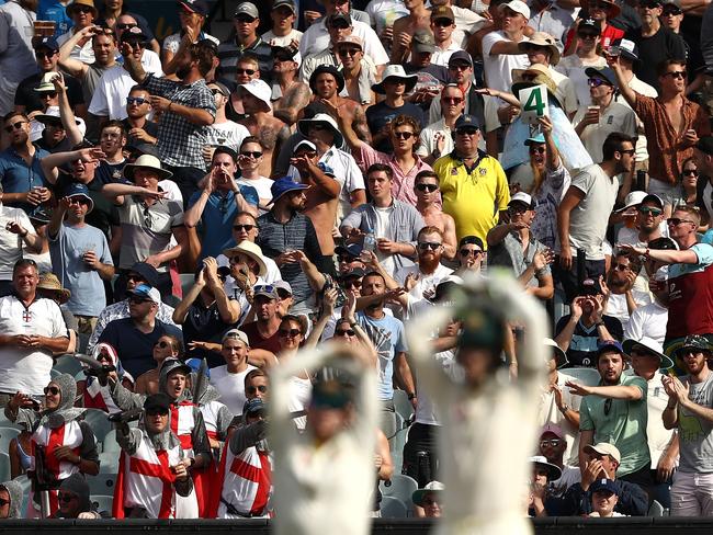 The Barmy Army cheer at the MCG