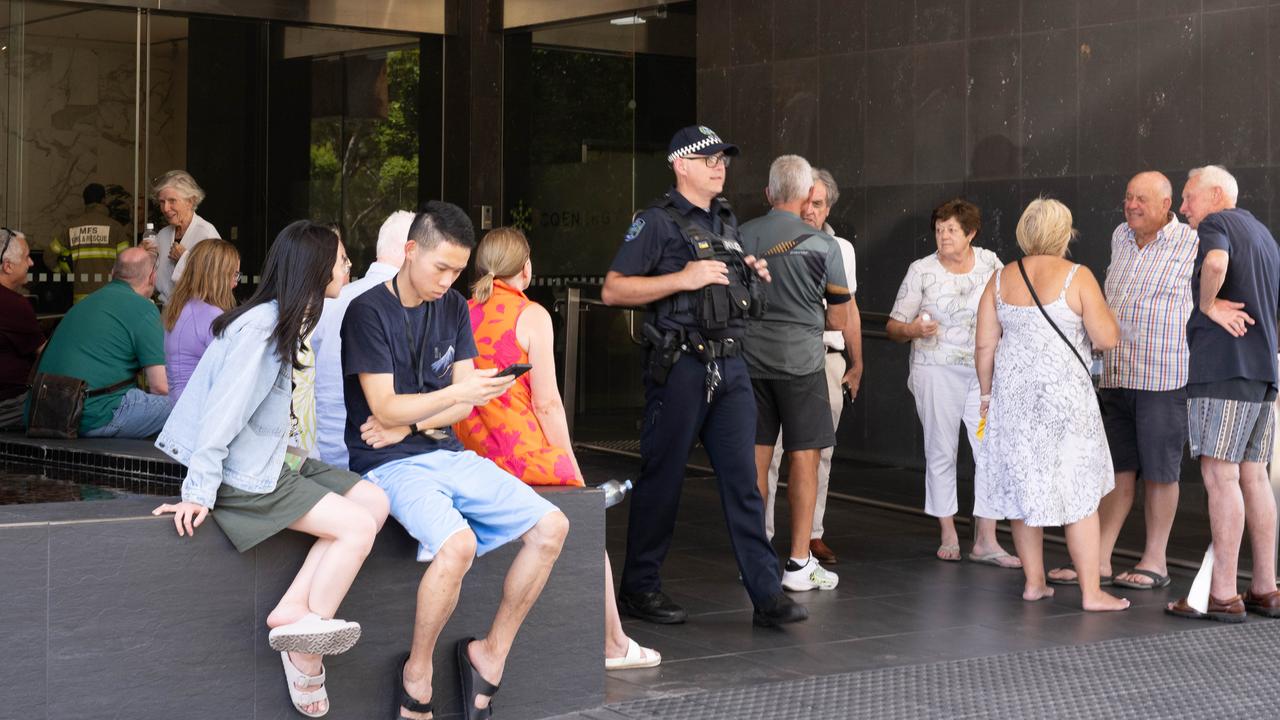 Residents on five levels of the Air Apartments on Greenhill Rd were evacuated after a fire. Picture: The Advertiser/ Morgan Sette