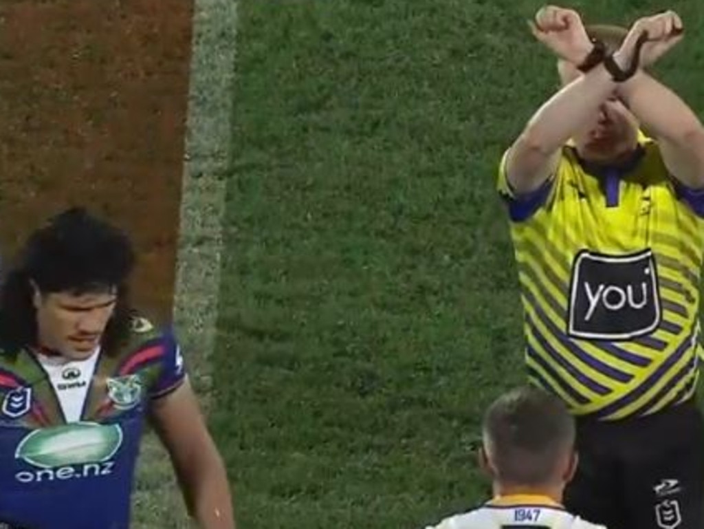 The incident was cleared by the bunker, but put on report after an official complain by Watene-Zelezniak alleged he was the victim of a squirrel grip tackle. Picture: Fox League