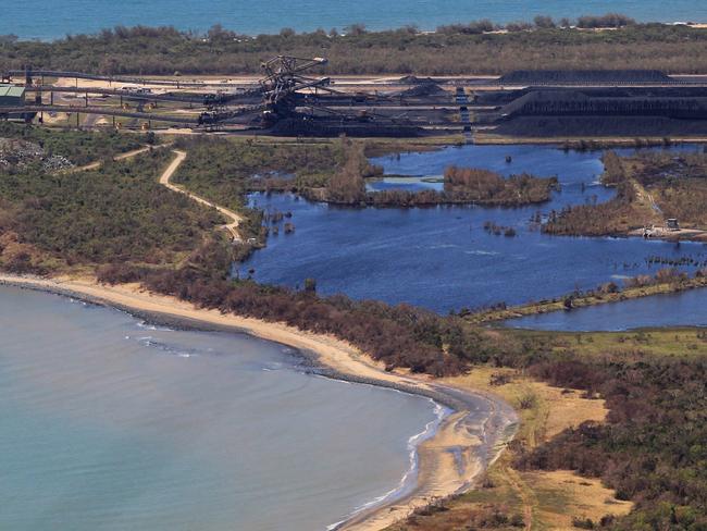 Magnetite lines the beach beside the Abbot Point facility.