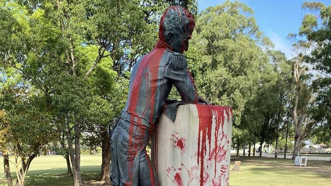 The statue was attacked during the dawn service. Picture: Facebook