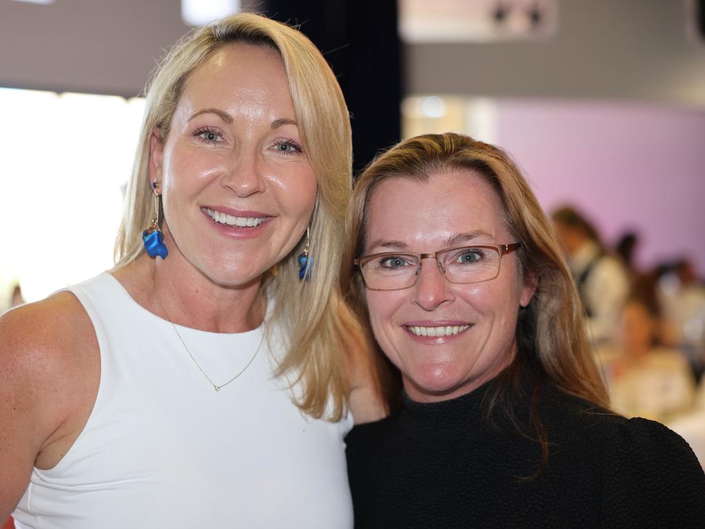 Kimberly Seymour and Bronwyn Bowden at the Storyfest – Boost Your Business – luncheon at Bond University. Picture, Portia Large.