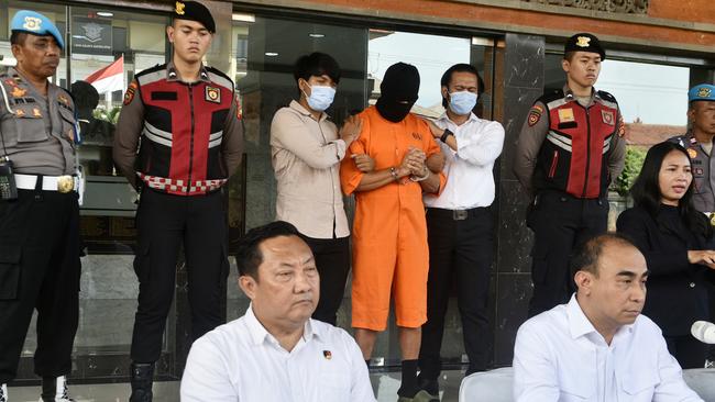 Lamar Aaron Ahchee cried with terror during a during a press conference on Monday (above). Picture: Lukman S. Bintoro
