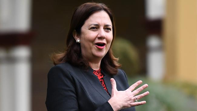 Queensland Premier Annastacia Palaszczuk at Parliament House in Brisbane on Sunday. Picture: AAP