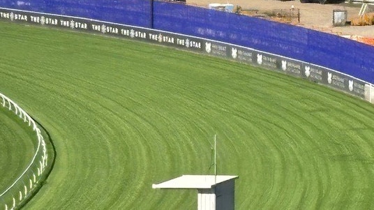 The sight screen will stay up at Eagle Farm until at least March of next year. Picture: Supplied