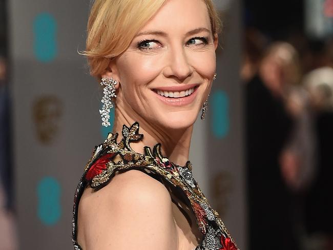 LONDON, ENGLAND - FEBRUARY 14: Cate Blanchett attends the EE British Academy Film Awards at the Royal Opera House on February 14, 2016 in London, England. (Photo by Ian Gavan/Getty Images)