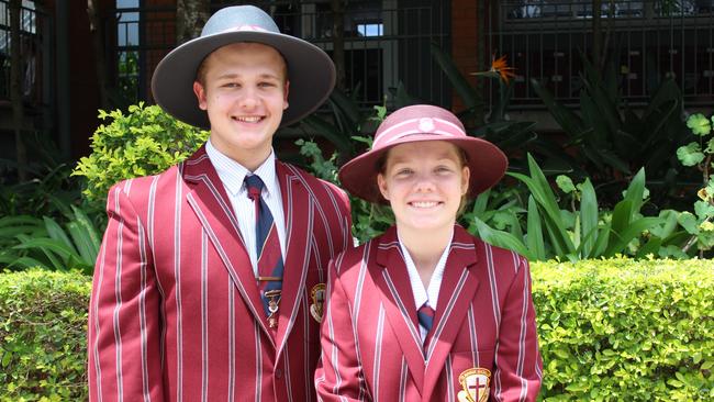 Clairvaux MacKillop College Year 12 students Cooper Leslie and Zara Hassard. 