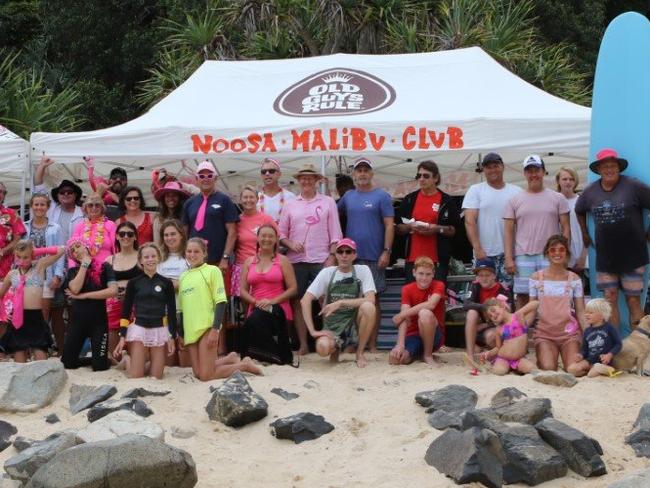 PINK HELPERS: The Noosa Malibu Club are all dressed in the pink.