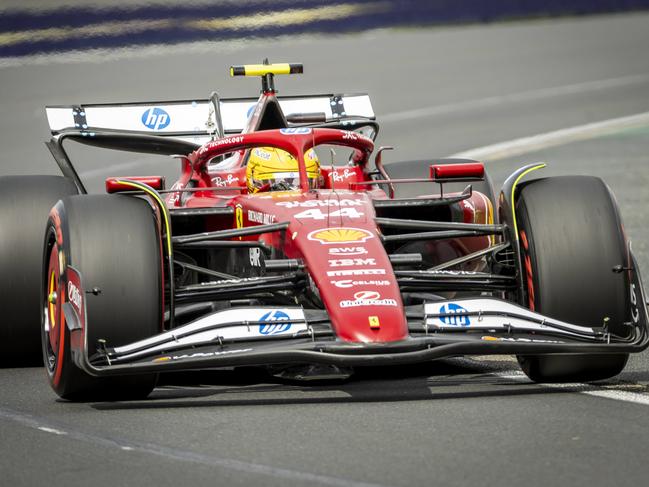 Lewis Hamilton is making his Formula 1 racing debut for Ferrari. Picture: Jake Nowakowski