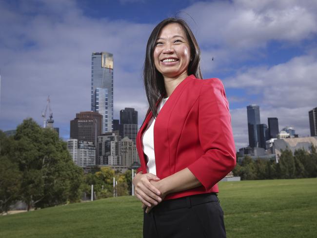 Lord Mayor by-election candidate Jennifer Yang in Birrarung Marr. Picture: Wayne Taylor