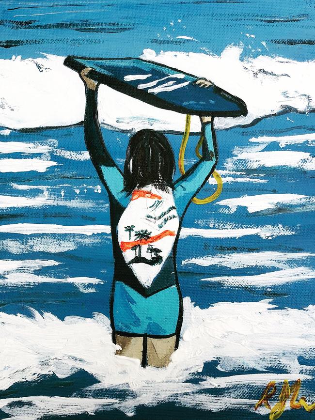 Surf’s Up, painting, by Richard John.