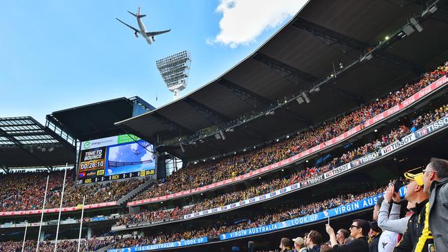 Crowds at the 2017 AFL Grand Final between the Adelaide Crows and Richmond Tigers. Picture: Jason Edwards