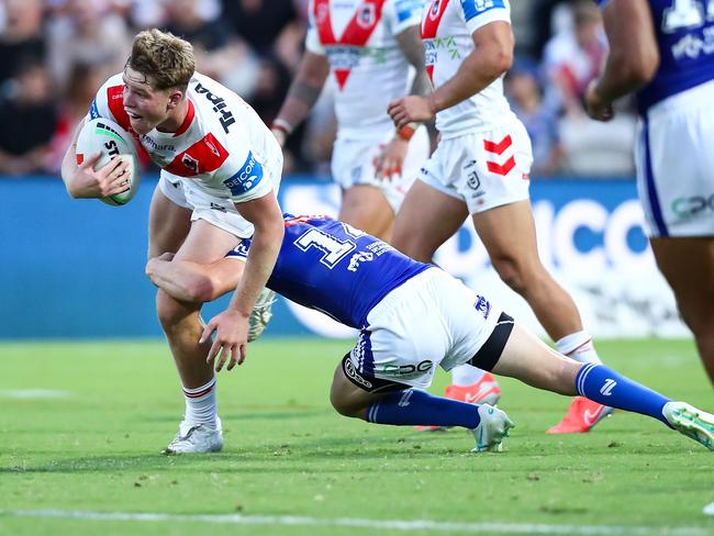 Hamish Stewart had an impressive debut against the Bulldogs. Picture: David Hossack.