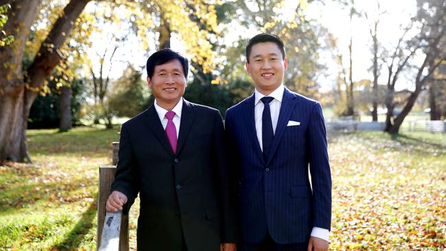 Qingnan Wen (left) with son Tony Wen. Picture: Chloe Smith.