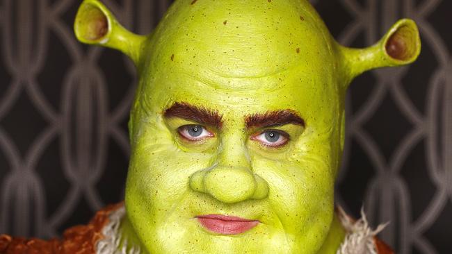 Ben Mingay stars as the green ogre in Shrek the Musical at QPAC. Picture: Sam Ruttyn