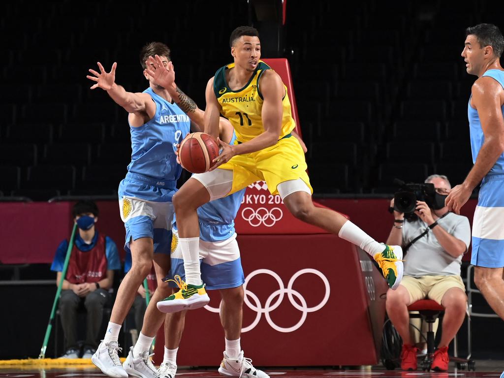 Dante Exum brought his A game when the Boomers needed it most. Picture: AFP