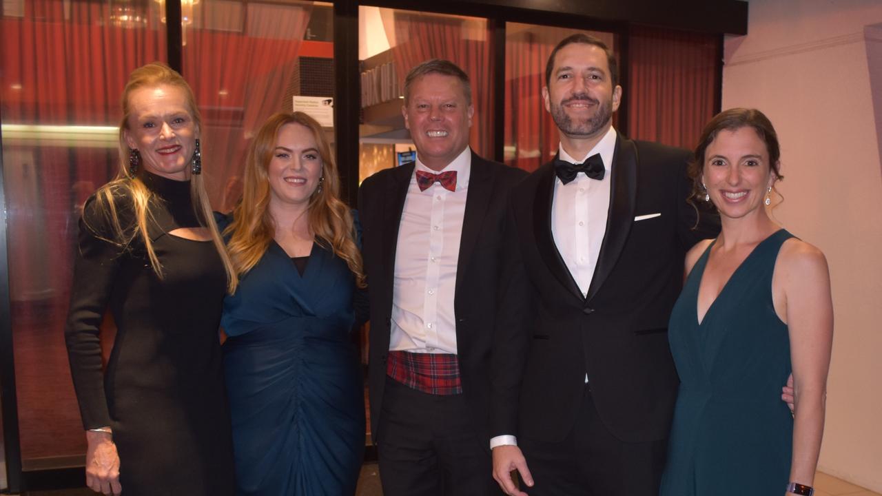 Guest Speaker Dr James Kesby and Monique, CEO of IHF Scott Young, Director of Fundraising and Marketing IHF Claire Hughes and Kim Coogan Financial Controller IHF. IHF Gala Dinner, April 22, 2023