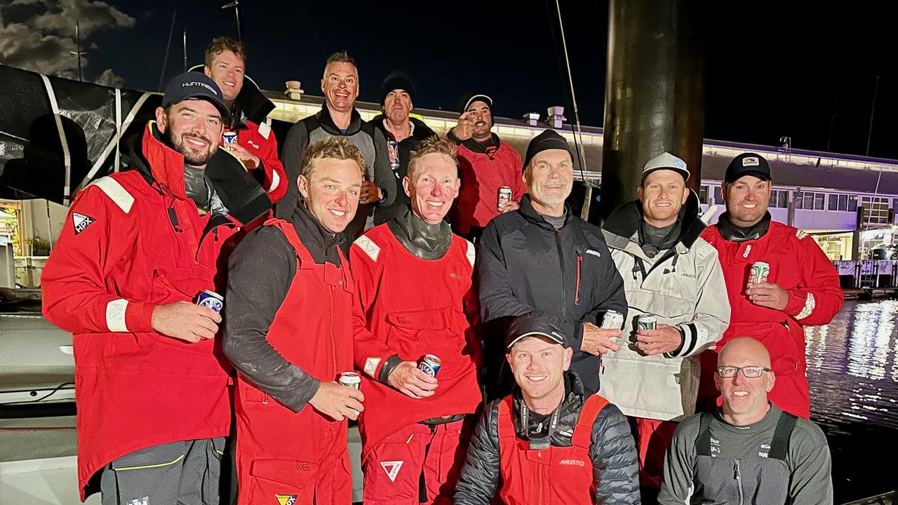 Crew from Porco Rosso who won the Launceston to Hobart 2023. Picture: Colleen Darcy