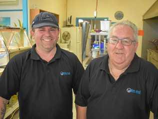 ORDER UP: Paul Cole and father John  are back in business at the Blue Shed Fish and Chips store 10 years after John established the shop. Picture: Ellen Ransley