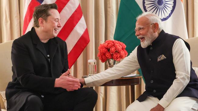 Elon Musk then went on to have a private meeting with Indian Prime Minister Narendra Modi. Picture: X/@Narendra Modi