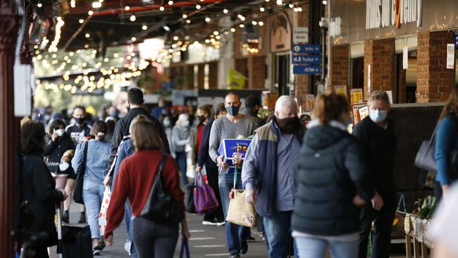 Several stalls at South Melbourne Market were added to the exposure sites list on Tuesday. Picture: Darrian Traynor/Getty Images