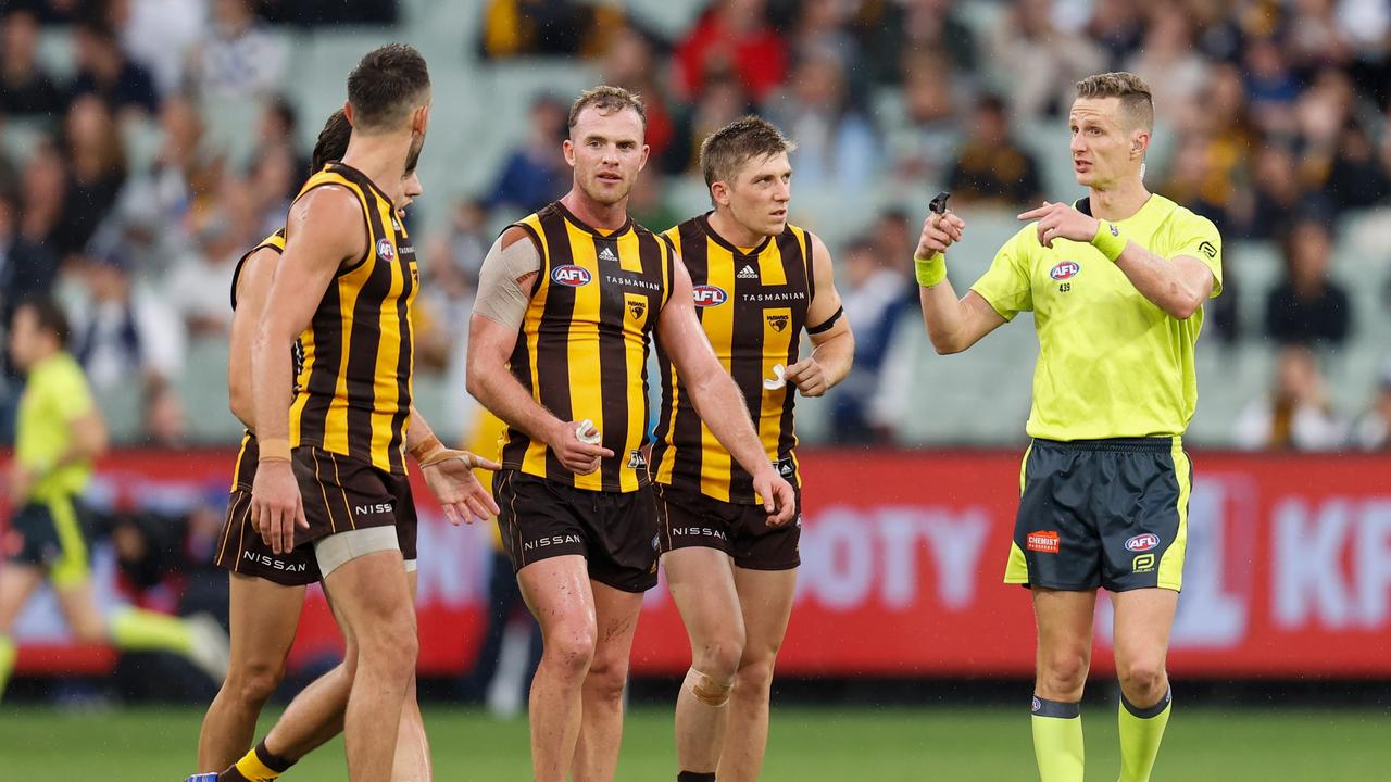 Who knows what’s going on. (Photo by Michael Willson/AFL Photos via Getty Images)