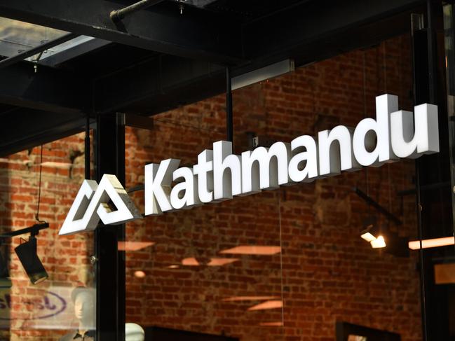 A generic view of the Kathmandu signage and store in Adelaide, Wednesday, September 18, 2019. The company lifted first-half profit 13.7 per cent to $NZ13.95 million ($A13.55 million) despite disappointing sales over the Christmas period. (AAP Image/David Mariuz) NO ARCHIVING