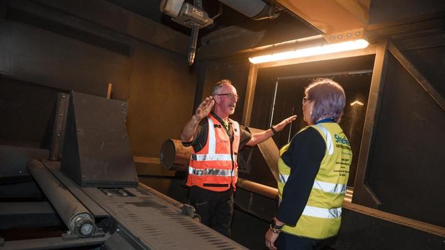 Steeline GRP’s Mike Apathy with Business Minister Robyn Cahill. Picture: Julianne Osbourne.