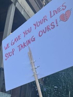 A large crowd has gathered in Sydney to protest against gender based violence. Picture: Instagram