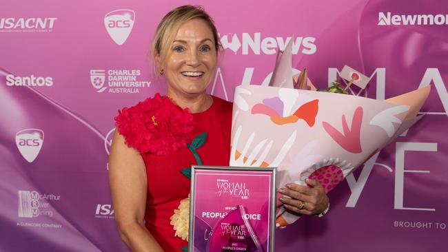 Vicki Bridge, winner of the People's Choice award - presented by Santos at the 2025 NT News Woman of the Year Awards on May 9. Picture: Georgia Politis