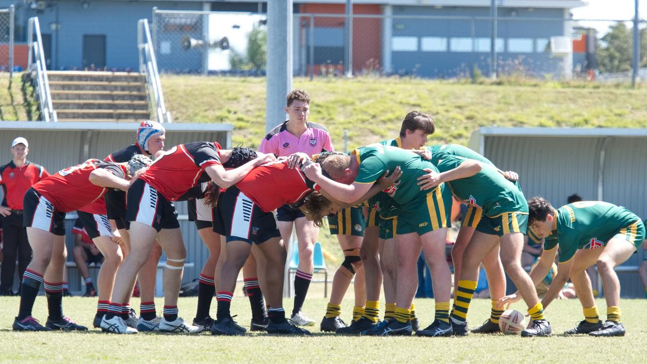 Ignatius Park College and Kirwan State High School teams take on St Brendanâ€™s College Yeppoon teams in Queensland state rugby league semi finals at Mackay on Wednesday, August 24, 2022.